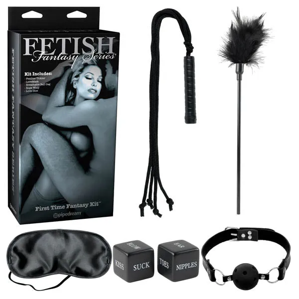 Pipedream Fetish Fantasy Series Limited Edition First Time Fantasy Kit Black Bondage Kit 5 Piece Set Couples