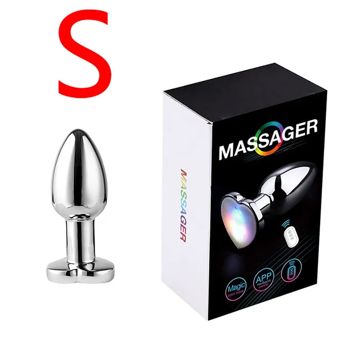 Onion Toy Anal Remote Controlling Stainless Steel Heart Lighting Anal Plug