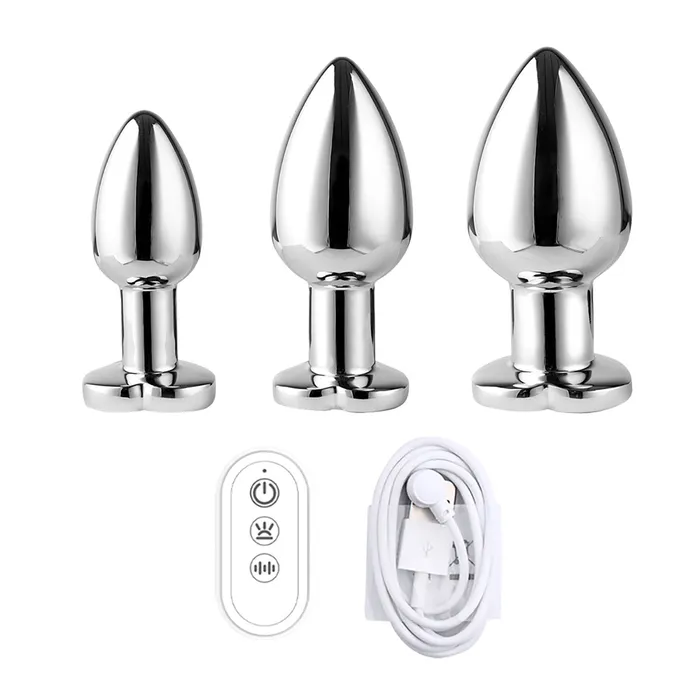 Onion Toy Anal Remote Controlling Stainless Steel Heart Lighting Anal Plug