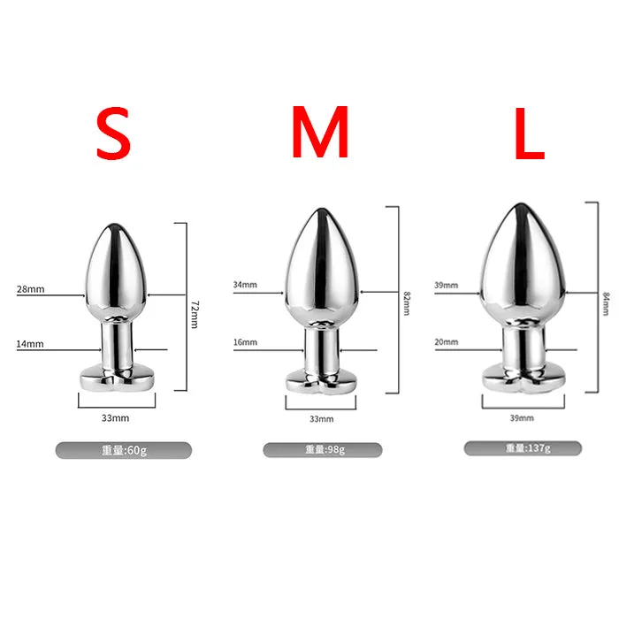 Onion Toy Anal Remote Controlling Stainless Steel Heart Lighting Anal Plug