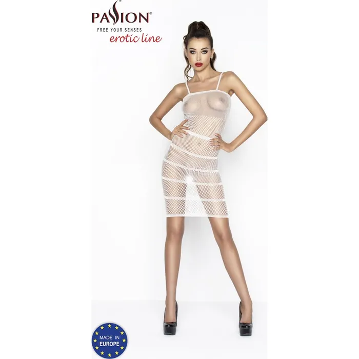 Passion Lingerie Vibrators Dress Translucent Mesh White BS033