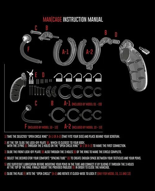 Shots Man Cage Chastity 35 Cock Cage Wplug Model 10 Clear Shots America LLC Male Sex Toys