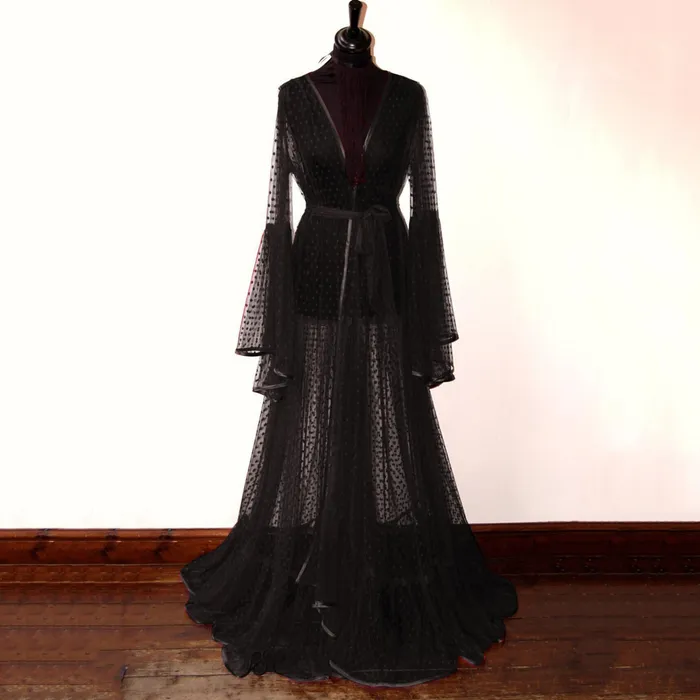 Taras Teazers Vibrators Long Tulle Transparent Robe