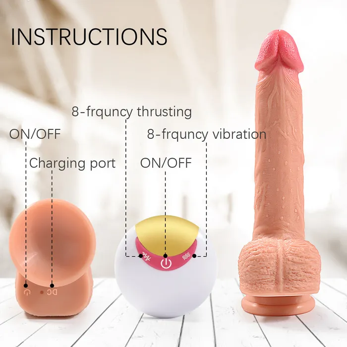 Female Sex Toys 87in 4 in 1 Vibrating Handfree Super Realistic Dildo Sohimi
