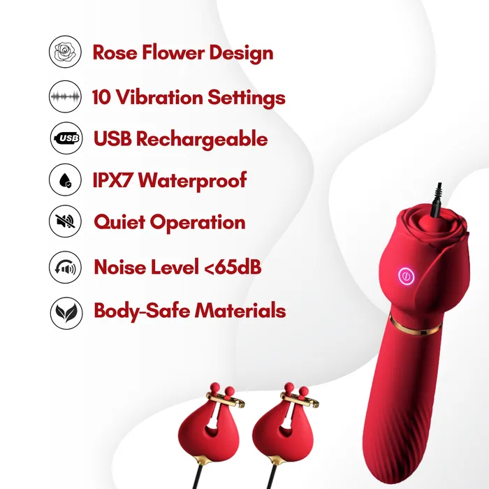 AdultLuxe Nip Me Nipple Clamps Dildo Vibrator Bozatta Female Sex Toys