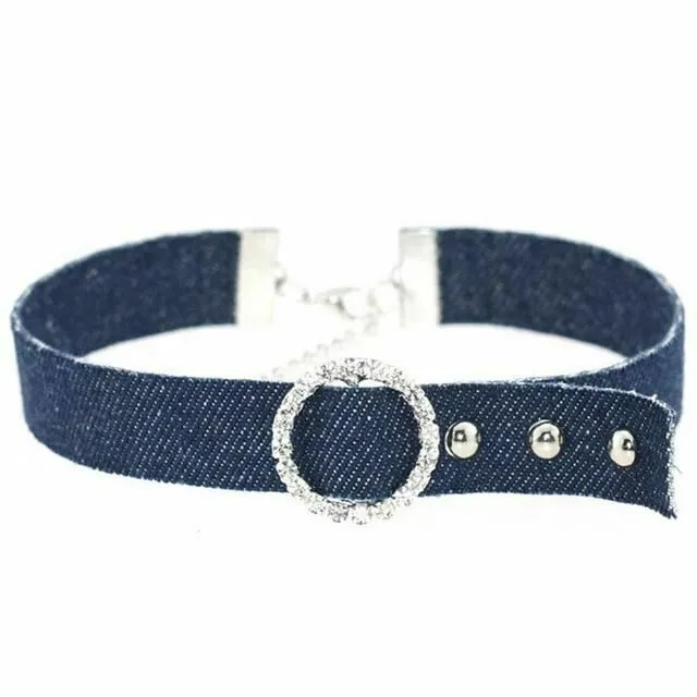 Collars Leashes Bdsm Denim Collar Sexy Choker Necklace Punk Bondage Restraints Kink Fetish House of Dasein Couples