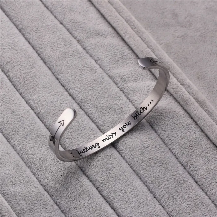 Female Sex Toys House of Dasein Fetish Shirts Tops CShaped Opening Bracelet Handicraft Creative Engraving I Fucking Miss You Bitch