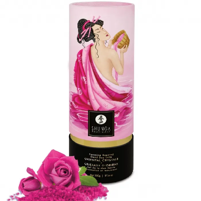 Shunga Vibrators Oriental Crystals Bath Salt Aphrodesia Rose Scent 500g