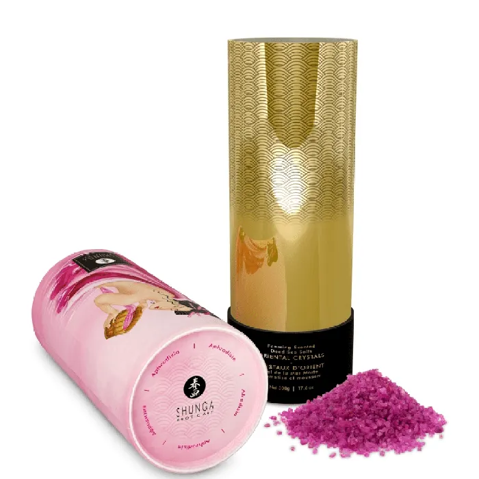 Shunga Vibrators Oriental Crystals Bath Salt Aphrodesia Rose Scent 500g