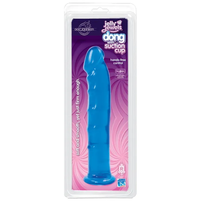 Dong With Suction Cup Sapphire Blue Jelly Jewels Dildos