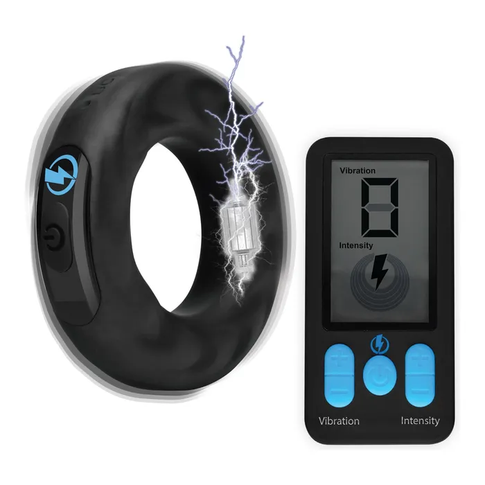 Male Sex Toys EStim Pro Silicone Cock Ring With Remote Black XR Brands Zeus Electrosex Male Sex Toys EStim Pro Silicone Cock Ring With Remote Black XR Brands Zeus Electrosex