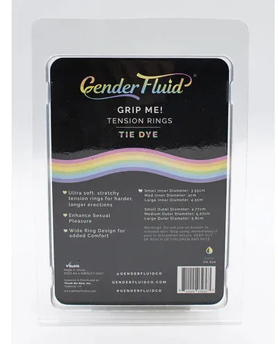 Male Sex Toys Gender Fluid Grip Me Tension Cockrings 3 Pack TieDye Thank Me NowShibari Wands
