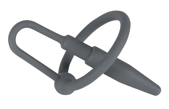 Orion Male Sex Toys Orion PenisPlug with Glans Ring and Dilator Grey Silicone Penis Plug