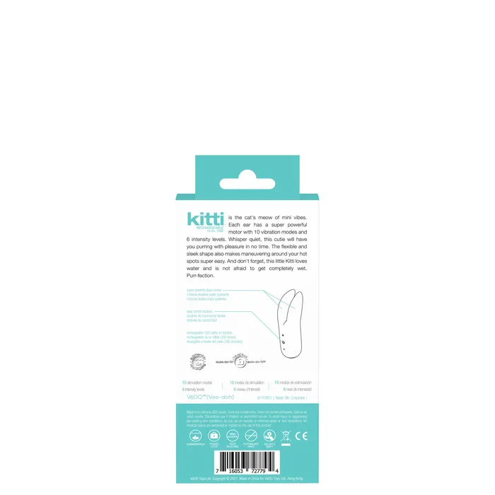 VeDO Vibrators Kitti Rechargeable Dual Vibe Tease Me Turquoise VeDO Vibrators Kitti Rechargeable Dual Vibe Tease Me Turquoise