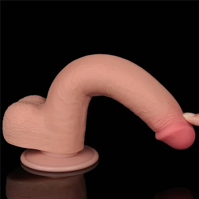 9 Sliding Skin Dual Density Dildo Flesh LOVETOY Dildos