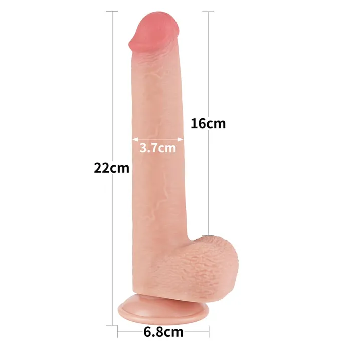 9 Sliding Skin Dual Density Dildo Flesh LOVETOY Dildos