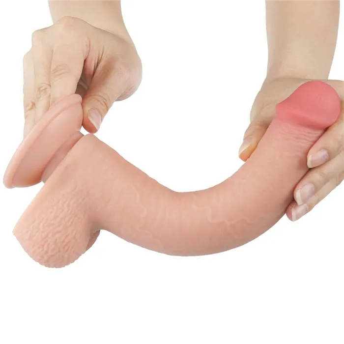 9 Sliding Skin Dual Density Dildo Flesh LOVETOY Dildos