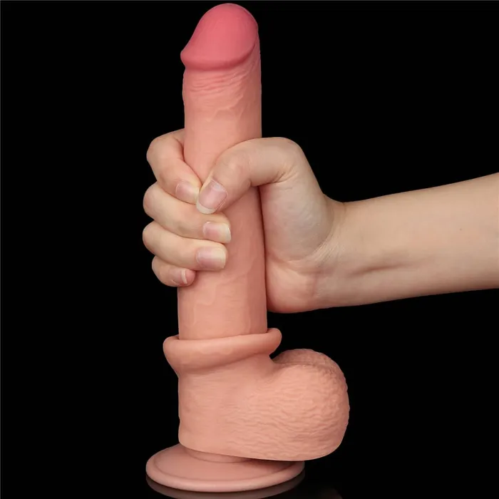 9 Sliding Skin Dual Density Dildo Flesh LOVETOY Dildos