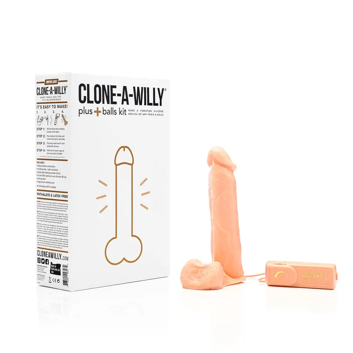 Clone A Willy Female Sex Toys Clone a Willy DIY Vibrating Silicone Penis with Balls Light Tone