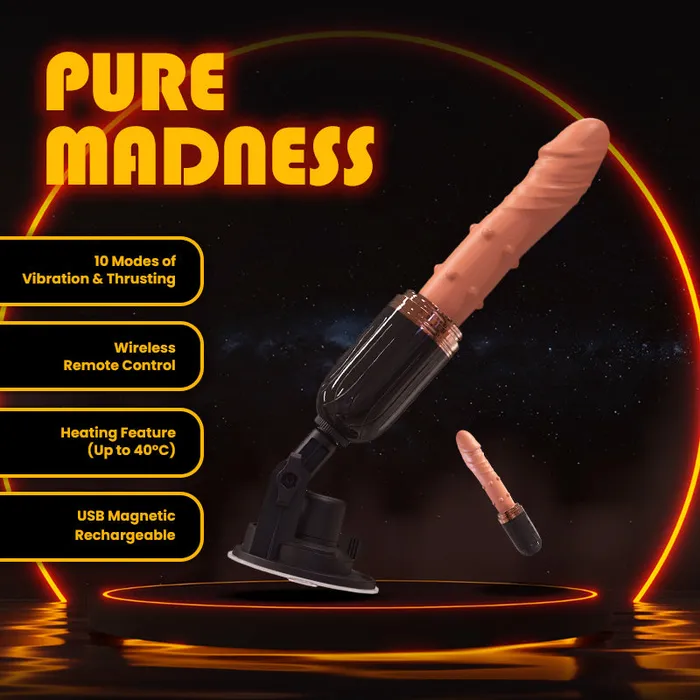Female Sex Toys FRISKY BUSINESS SG Pure Madness Remote Control Thrusting Sex Machine with Suction Cup