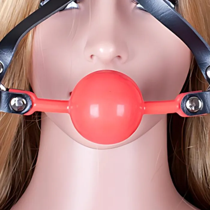 House of Chastity Male Sex Toys 48 mm Ball Gag With Lockable Head Harness