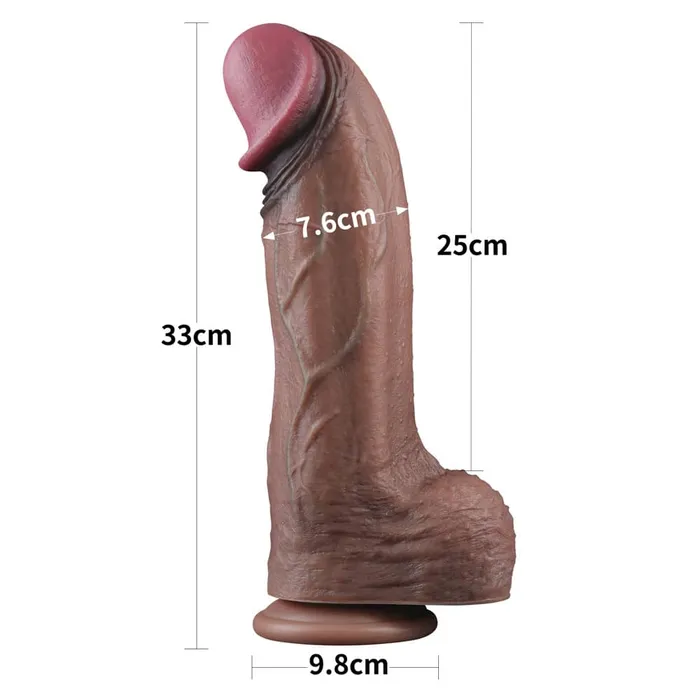 LOVETOY Female Sex Toys 13 Huge Thick XXXL Dual Density Silicone Realistic Dildo with HyperRealistic Veins