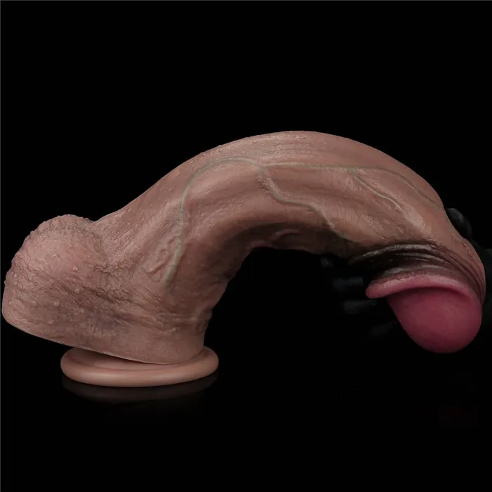 LOVETOY Female Sex Toys 13 Huge Thick XXXL Dual Density Silicone Realistic Dildo with HyperRealistic Veins