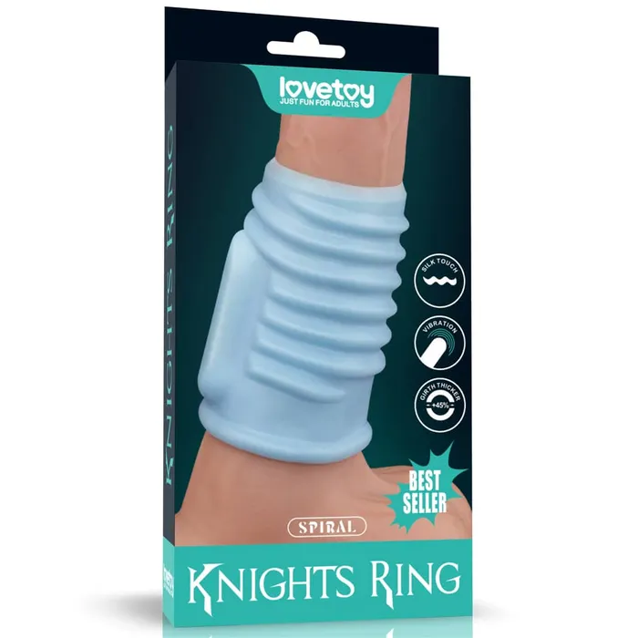 LOVETOY Male Sex Toys Vibrating Spiral Knights Ring Blue