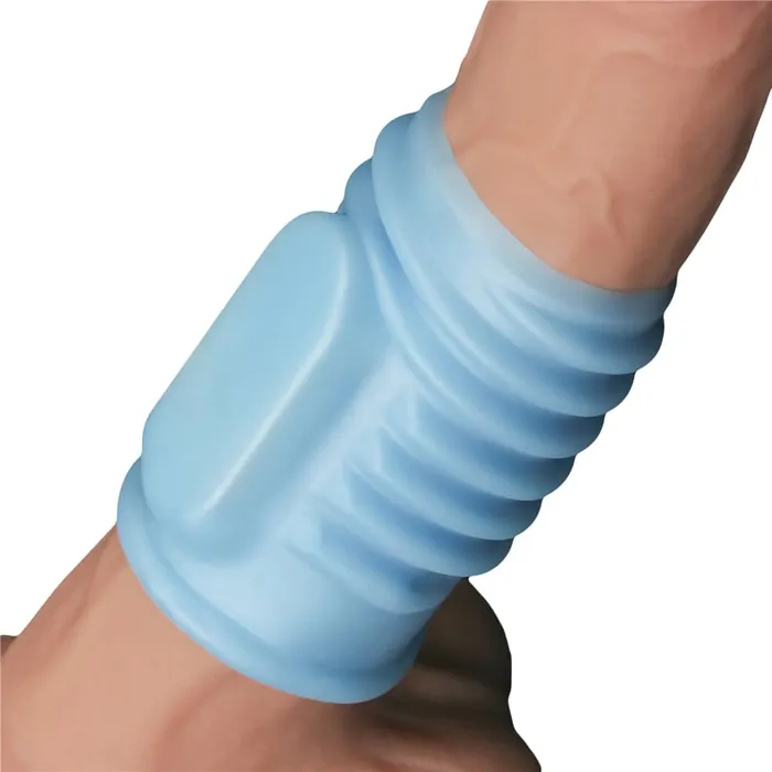 LOVETOY Male Sex Toys Vibrating Spiral Knights Ring Blue