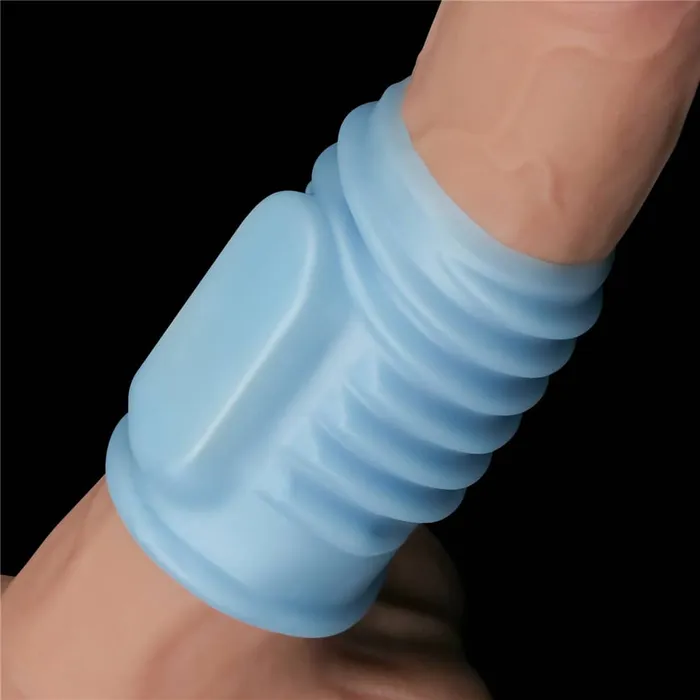 LOVETOY Male Sex Toys Vibrating Spiral Knights Ring Blue