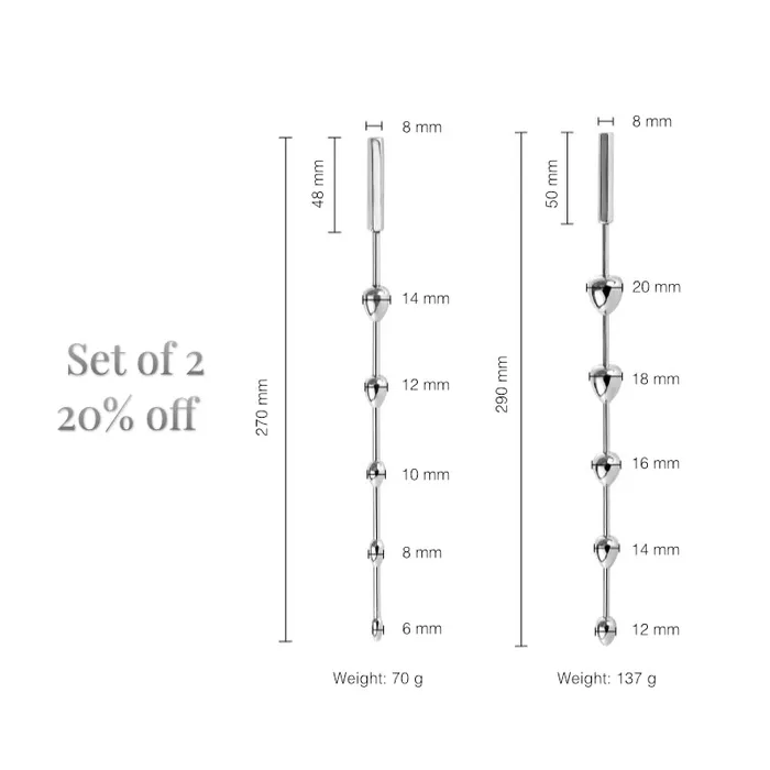 Male Sex Toys Beaded Euphoria Stainless Steel Urethral Sounding Rod FRISKY BUSINESS SG