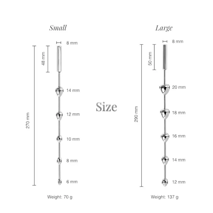 Male Sex Toys Beaded Euphoria Stainless Steel Urethral Sounding Rod FRISKY BUSINESS SG