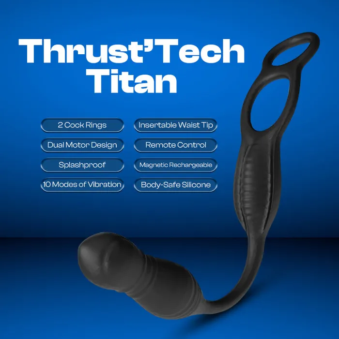 Male Sex Toys ThrustTech Titan Prostate Massager with 2 Rings FRISKY BUSINESS SG
