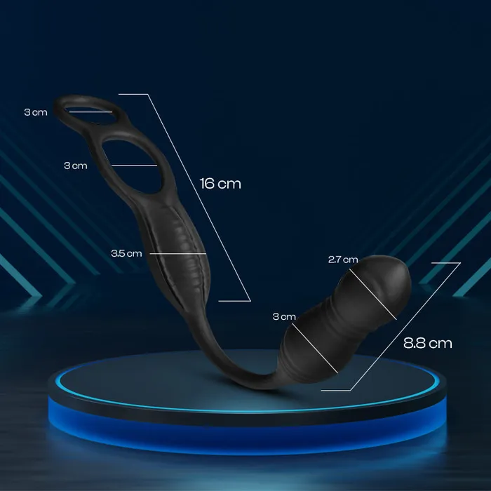 Male Sex Toys ThrustTech Titan Prostate Massager with 2 Rings FRISKY BUSINESS SG