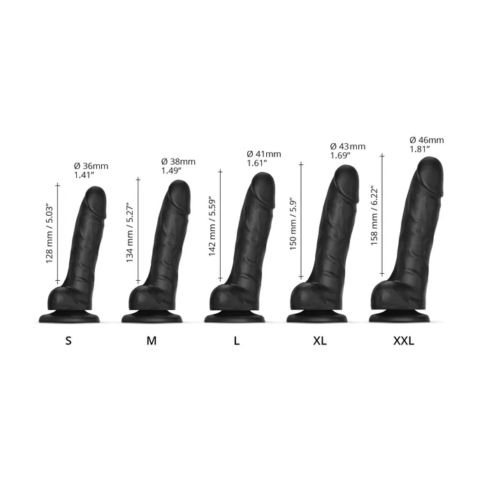 Strap On Me Female Sex Toys Strap On Me Sliding Skin Realistic Dildo L Black