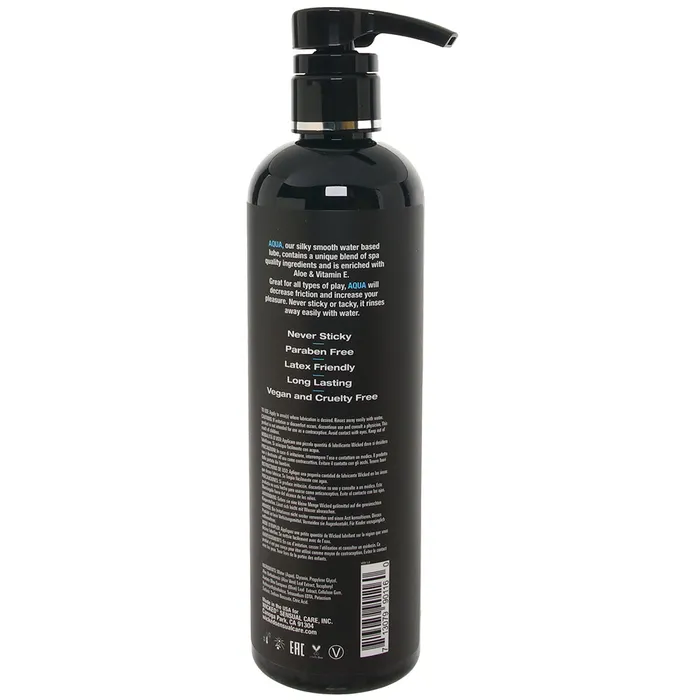 Aqua Fragrance Free Water Based Lube 16oz473ml Wicked Sensual Care Vibrators