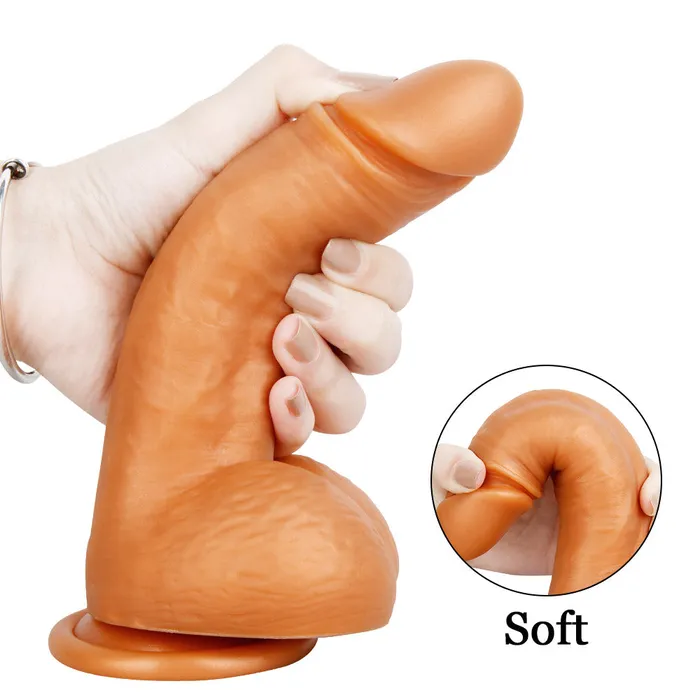 B64 Realistic Dual Density Liquid Silicone Suction Cup Dildo with Balls 79 Inch Modi Female Sex Toys