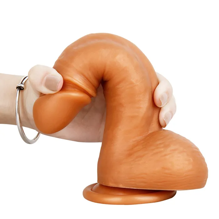 B64 Realistic Dual Density Liquid Silicone Suction Cup Dildo with Balls 79 Inch Modi Female Sex Toys