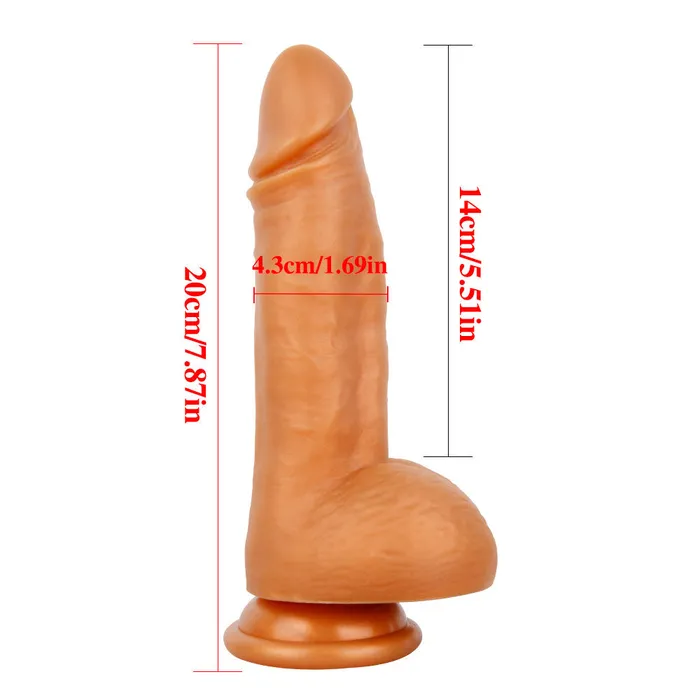 B64 Realistic Dual Density Liquid Silicone Suction Cup Dildo with Balls 79 Inch Modi Female Sex Toys