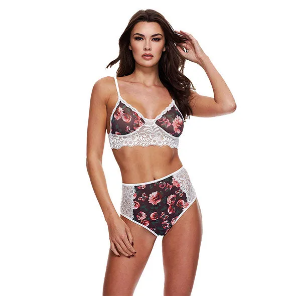 Baci Grey Floral Lace Bra Set ML Lucidtoys Anal