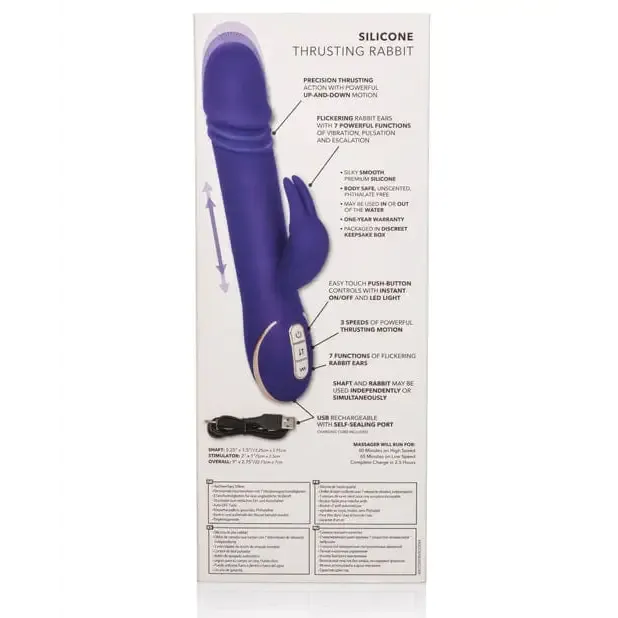 CalExotics Jack Rabbit Signature Silicone Thrusting Rabbits Purple Vibrators