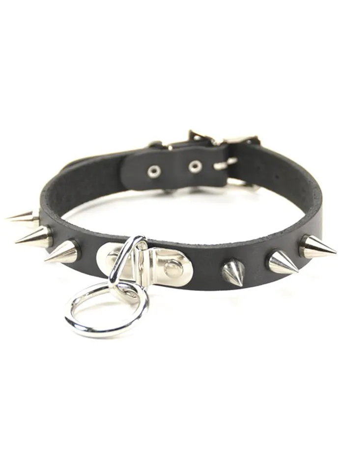 Couples HonourSkintwocom Bondage Choker with Cone Spikes