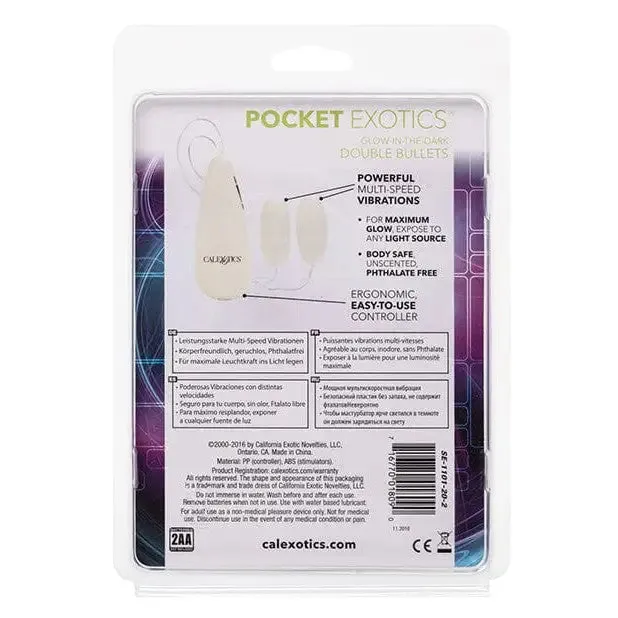 Dildos CalExotics Pocket Exotics Glow In The Dark Double Bullets