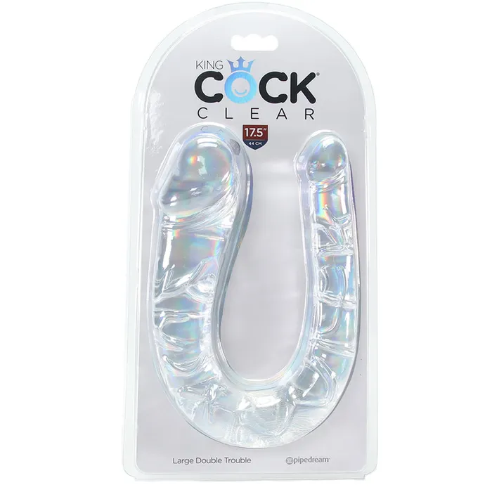 Dildos Pipedream King Cock 175 Inch Double Trouble Dildo in Clear