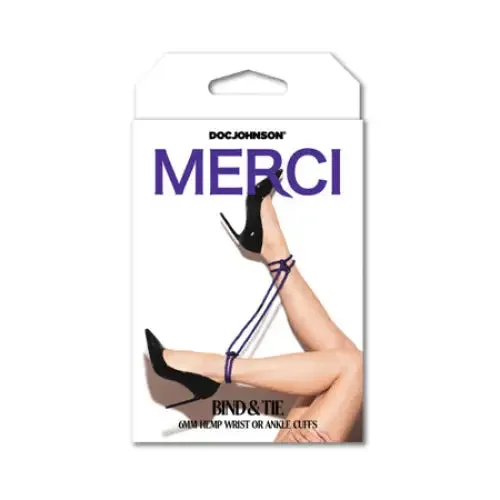 dj Restraints Merci Restrain 6mm Hemp Wrist or Ankle Cuffs Violet