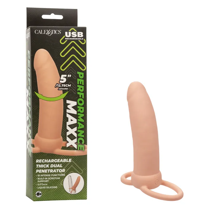 Female Sex Toys CalExotics CaleXOtics Performance Maxx Rechargeable Thick Dual Penetrator