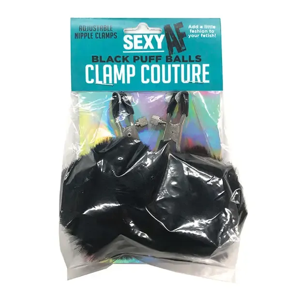 Little Genie Sexy AF Nipple Clamps with Puff Balls Female Sex Toys