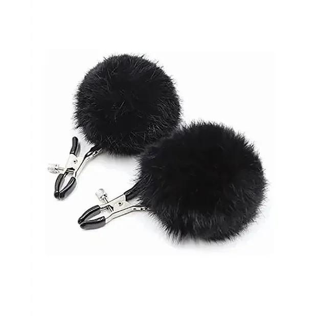 Little Genie Sexy AF Nipple Clamps with Puff Balls Female Sex Toys Little Genie Sexy AF Nipple Clamps with Puff Balls Female Sex Toys