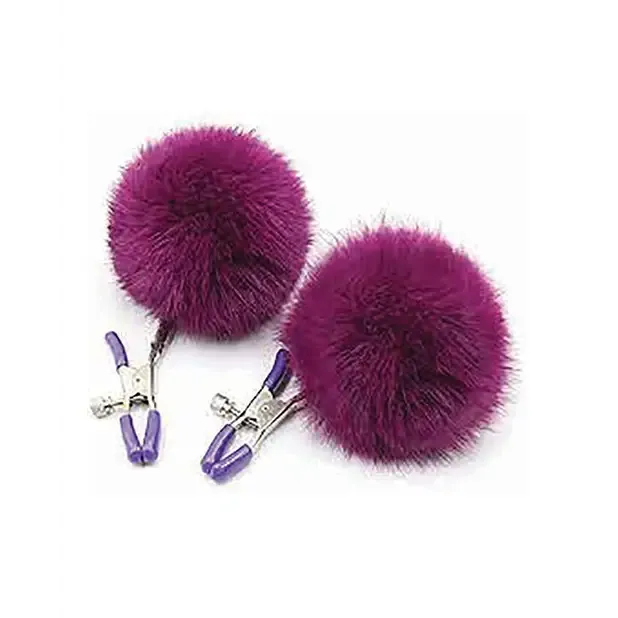 Little Genie Sexy AF Nipple Clamps with Puff Balls Female Sex Toys Little Genie Sexy AF Nipple Clamps with Puff Balls Female Sex Toys