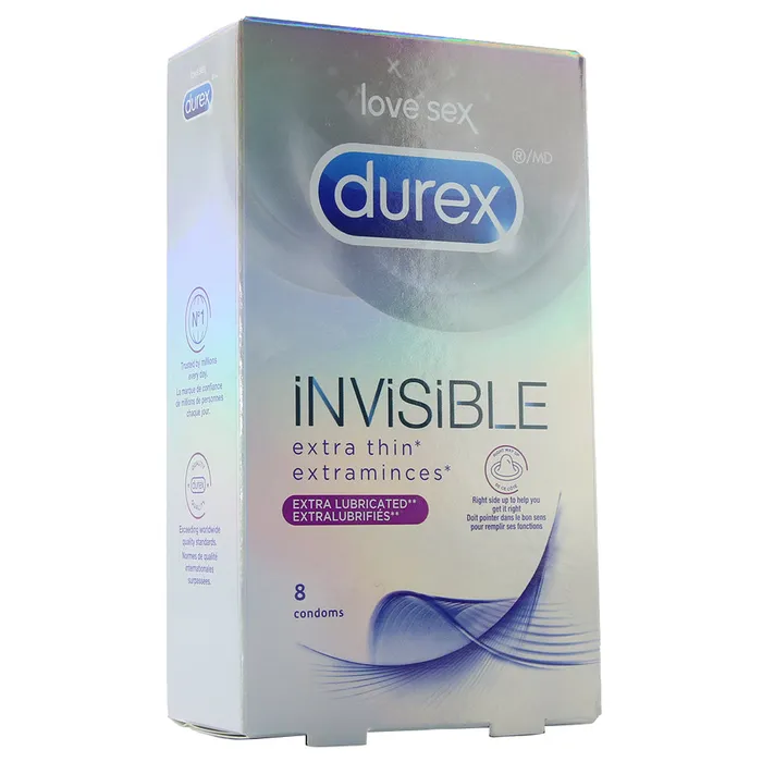 Male Sex Toys Durex Invisible Extra Smooth Condoms in 8 Pack
